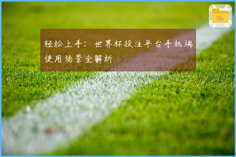 轻松上手：世界杯投注平台手机端使用场景全解析
